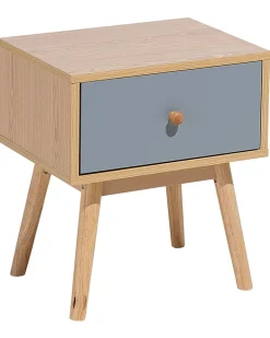 Mesa De Cabeceira Com 1 Gaveta Em Madeira Clara Arvada