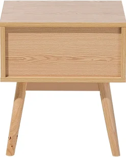 Mesa De Cabeceira Com 1 Gaveta Em Madeira Clara Arvada