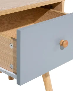 Mesa De Cabeceira Com 1 Gaveta Em Madeira Clara Arvada