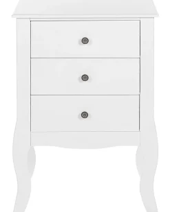 Mesa De Cabeceira Com 3 Gavetas Branca Lane