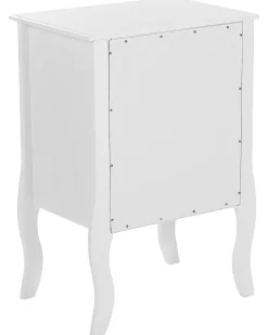 Mesa De Cabeceira Com 3 Gavetas Branca Lane