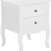 Mesa De Cabeceira Com 2 Gavetas Branca Lane