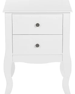 Mesa De Cabeceira Com 2 Gavetas Branca Lane