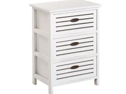 Mesa De Cabeceira Com 3 Gavetas Branca Lucky