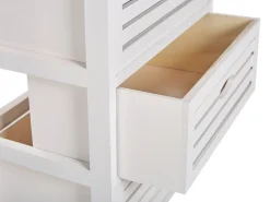 Mesa De Cabeceira Com 3 Gavetas Branca Lucky