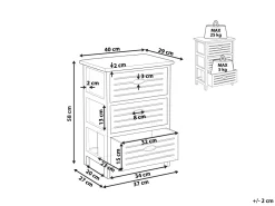 Mesa De Cabeceira Com 3 Gavetas Branca Lucky
