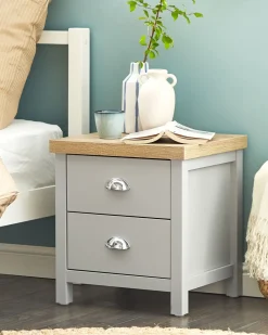 Mesa De Cabeceira Com 2 Gaveta Cinzenta Clio