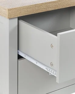 Mesa De Cabeceira Com 2 Gaveta Cinzenta Clio