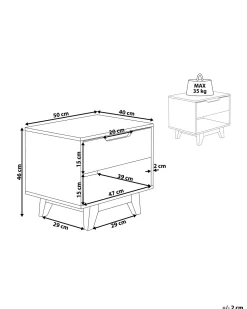 Mesa De Cabeceira Com 1 Gaveta Em Madeira Clara E Branco Spencer