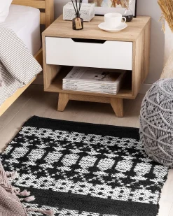 Mesa De Cabeceira Com 1 Gaveta Em Madeira Clara E Branco Spencer