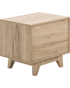 Mesa De Cabeceira Com 1 Gaveta Em Madeira Clara E Branco Spencer