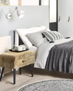 Mesa De Cabeceira Com 1 Gaveta Em Bombazine Creme Eurostar