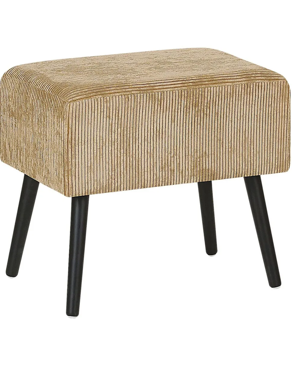 Mesa De Cabeceira Com 1 Gaveta Em Bombazine Creme Eurostar