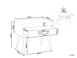 Mesa De Cabeceira Com 1 Gaveta Em Pele Sintetica Castanha Eurostar