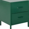 Mesa De Cabeceira Com 2 Gavetas Em Metal Verde Malavi