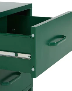 Mesa De Cabeceira Com 2 Gavetas Em Metal Verde Malavi