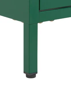 Mesa De Cabeceira Com 2 Gavetas Em Metal Verde Malavi