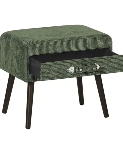 Mesa De Cabeceira Com 1 Gaveta Em Bombazine Verde Eurostar