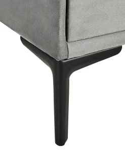 Mesa De Cabeceira Com 2 Gavetas Em Veludo Cinzento Claro Sezanne