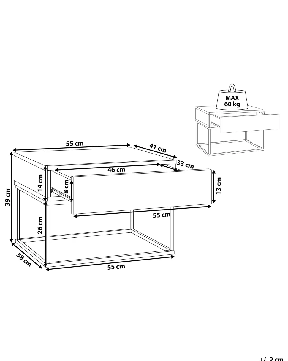 Mesa De Cabeceira Com 1 Gaveta Em Madeira Escura Cairo