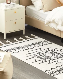 Mesa De Cabeceira Com 2 Gavetas Em Metal Branco Kylea