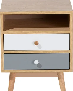 Mesa De Cabeceira Com 2 Gavetas Em Madeira Clara Fargo