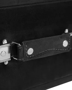 Mesa De Cabeceira Com 1 Gaveta Em Veludo Preta Eurostar