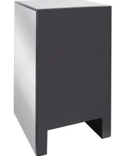 Mesa De Cabeceira Com 3 Gavetas Em Efeito Espelhado Prateada Loray