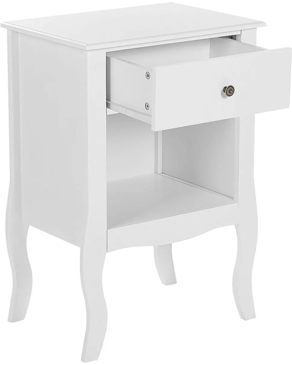 Mesa De Cabeceira Com 1 Gaveta Branca Lane