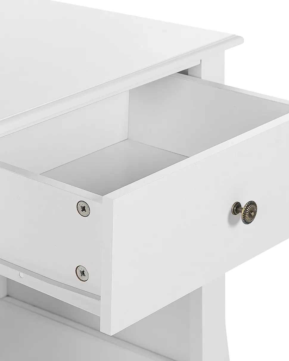Mesa De Cabeceira Com 1 Gaveta Branca Lane