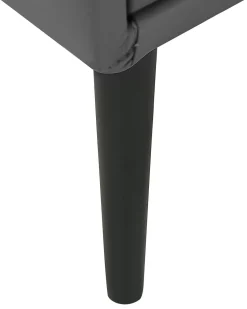 Mesa De Cabeceira Com 2 Gavetas Em Pele Sintetica Cinzenta Essonne