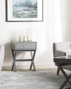 Mesa De Cabeceira Com 1 Gaveta Cinzenta Monroe