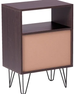 Mesa De Cabeceira Com 2 Gavetas Em Madeira Escura E Branco Arvin