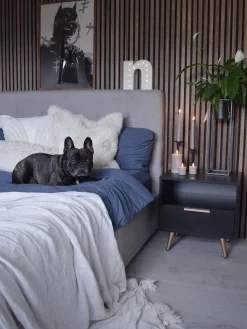 Mesa De Cabeceira Com 1 Gaveta Preta Indio