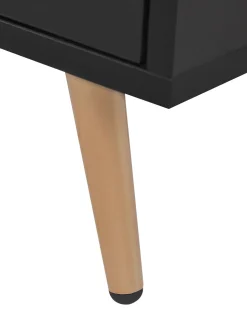 Mesa De Cabeceira Com 1 Gaveta Preta Indio