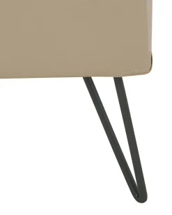 Mesa De Cabeceira Com 1 Gaveta Em Pele Sintetica Creme Betin