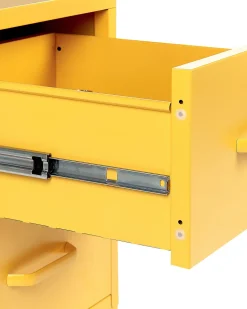 Mesa De Cabeceira Com 2 Gavetas Em Metal Amarelo Malavi