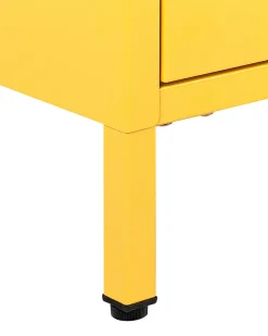 Mesa De Cabeceira Com 2 Gavetas Em Metal Amarelo Malavi