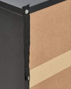 Mesa De Cabeceira Com 2 Gavetas Em Rattan Preto Opoco