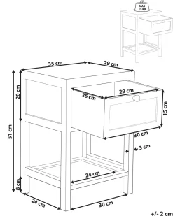 Mesa De Cabeceira Com 1 Gaveta Em Rattan Cor De Madeira Clara Esto