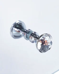 Mesa De Cabeceira Com 2 Gavetas Em Efeito Espelhado Prateado Nesle