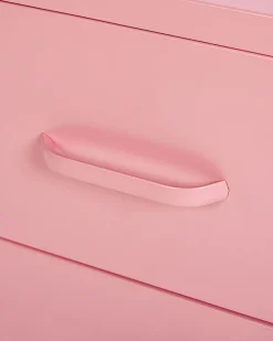 Mesa De Cabeceira Com 2 Gavetas Em Metal Rosa Malavi