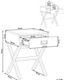 Mesa De Cabeceira Com 1 Gaveta Preta Monroe