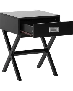 Mesa De Cabeceira Com 1 Gaveta Preta Monroe