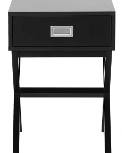 Mesa De Cabeceira Com 1 Gaveta Preta Monroe