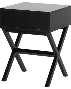 Mesa De Cabeceira Com 1 Gaveta Preta Monroe