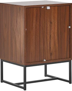 Mesa De Cabeceira Com 2 Gavetas Em Madeira Escura E Branco Nueva