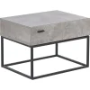 Mesa De Cabeceira Com 1 Gaveta Em Efeito De Concreto Cairo