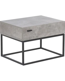 Mesa De Cabeceira Com 1 Gaveta Em Efeito De Concreto Cairo