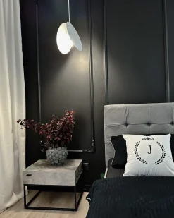 Mesa De Cabeceira Com 1 Gaveta Em Efeito De Concreto Cairo